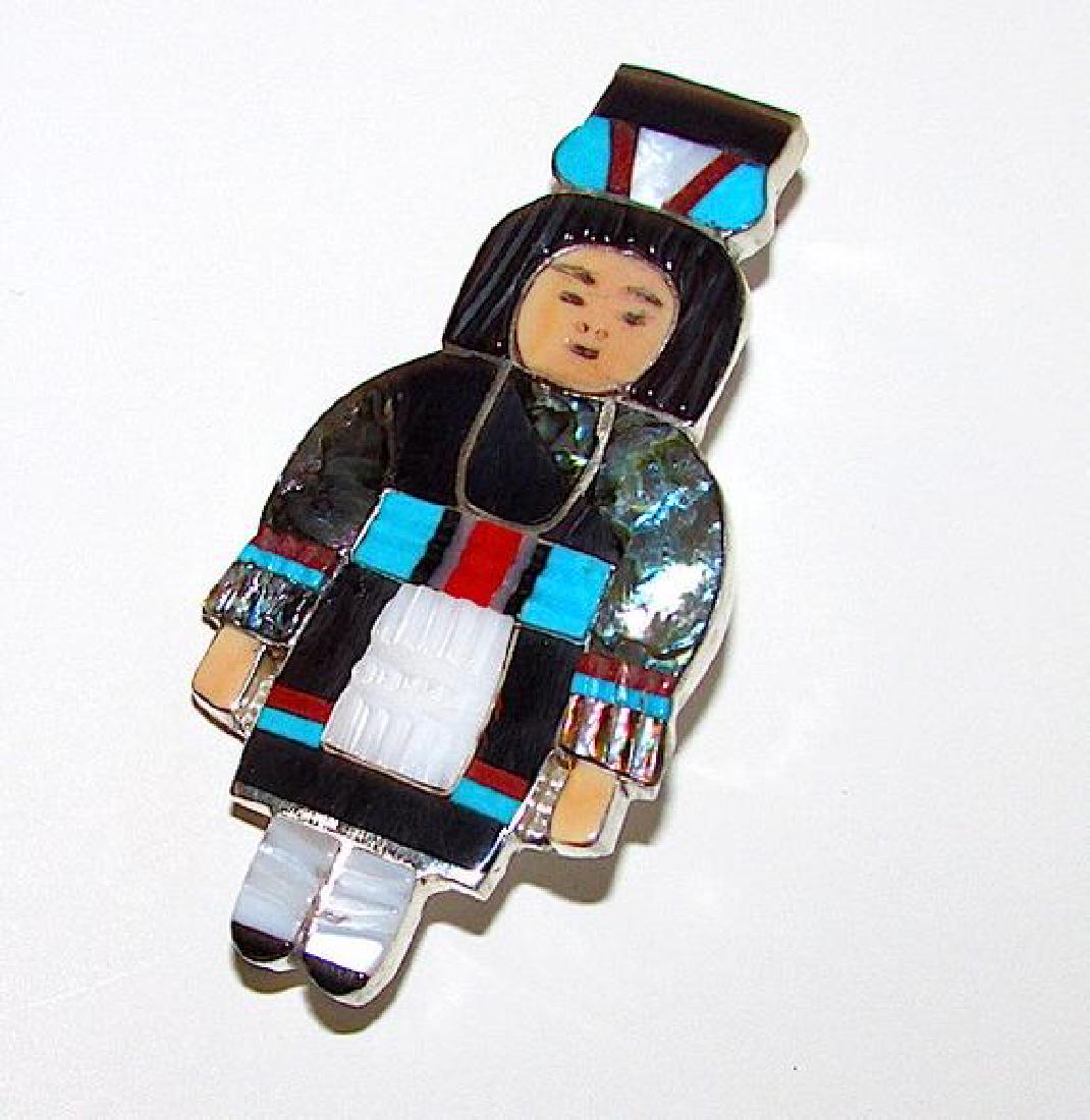 Native American Zuni Sterling Silver Turquoise Coral (1 of 2)