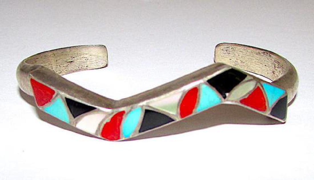 Native American Zuni Sterling Silver Turquoise Coral (1 of 1)