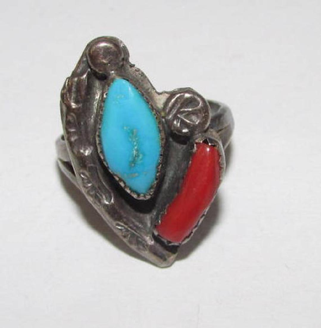 Old Pawn Navajo Sterling Silver Turquoise Mediterranean (1 of 2)
