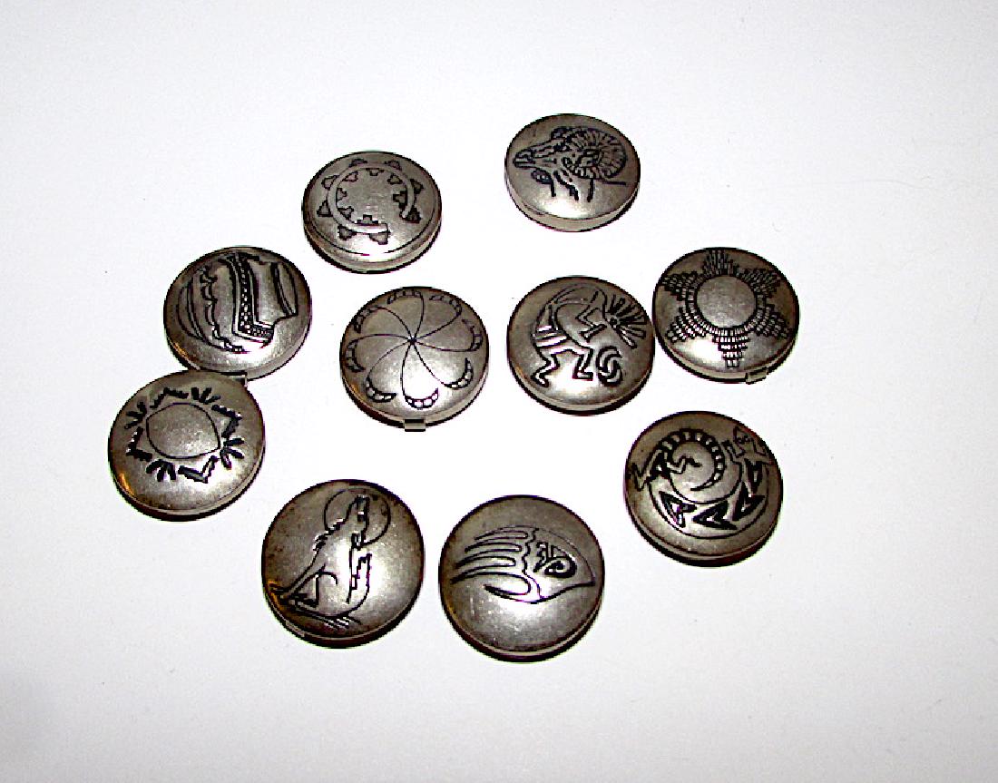 Old Pawn Navajo Silver Button Covers Set (1 of 1)