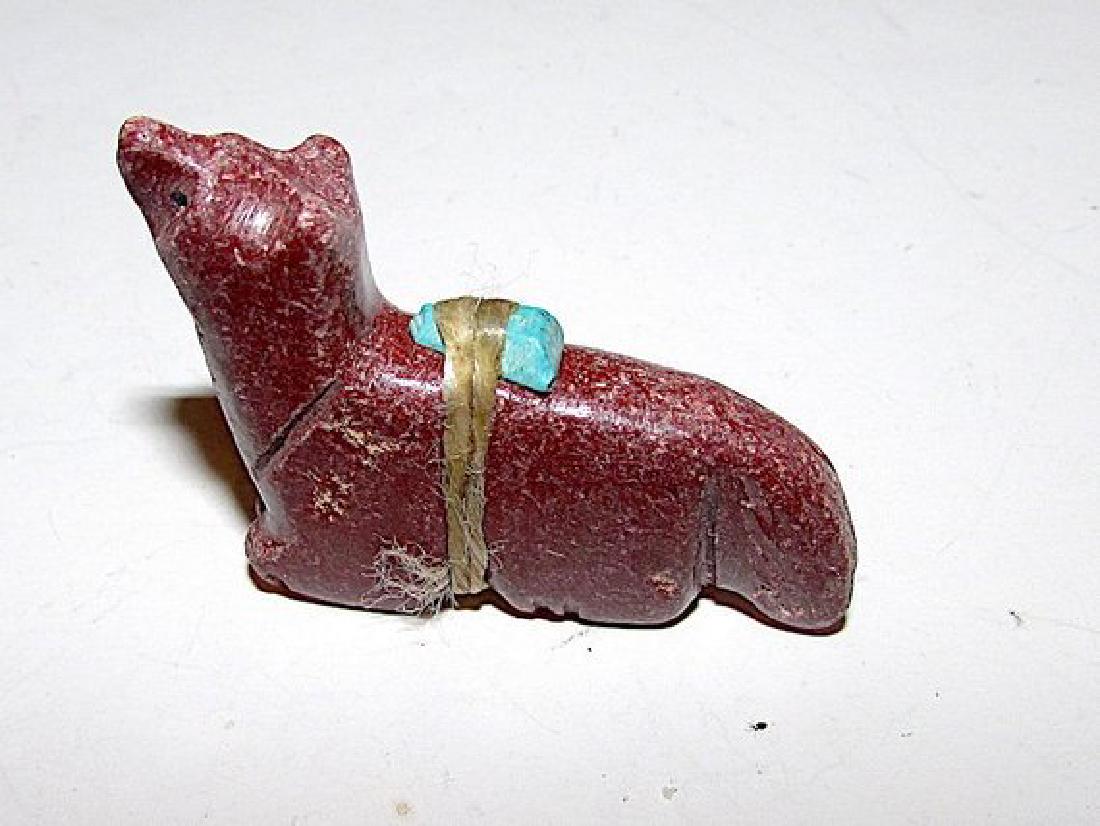 Vintage Zuni Red Wolf Fetish Hand Carved Picasso Marble (1 of 2)