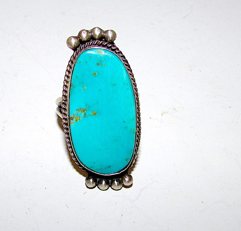Navajo Selena Warner Sterling Turquoise Ring Size 9 (1 of 2)