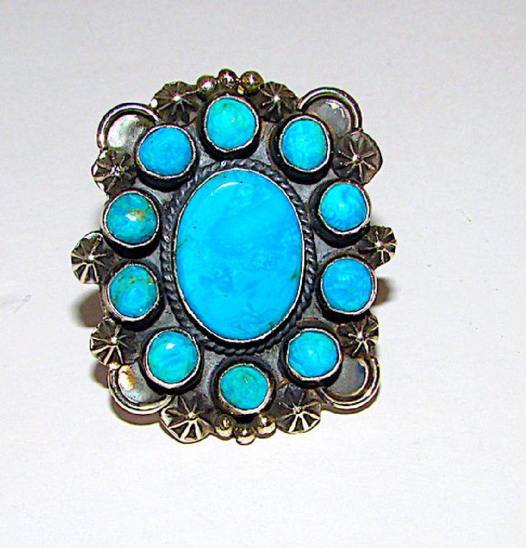 Navajo Dean Brown Sterling Silver Stromy Mountain (1 of 2)