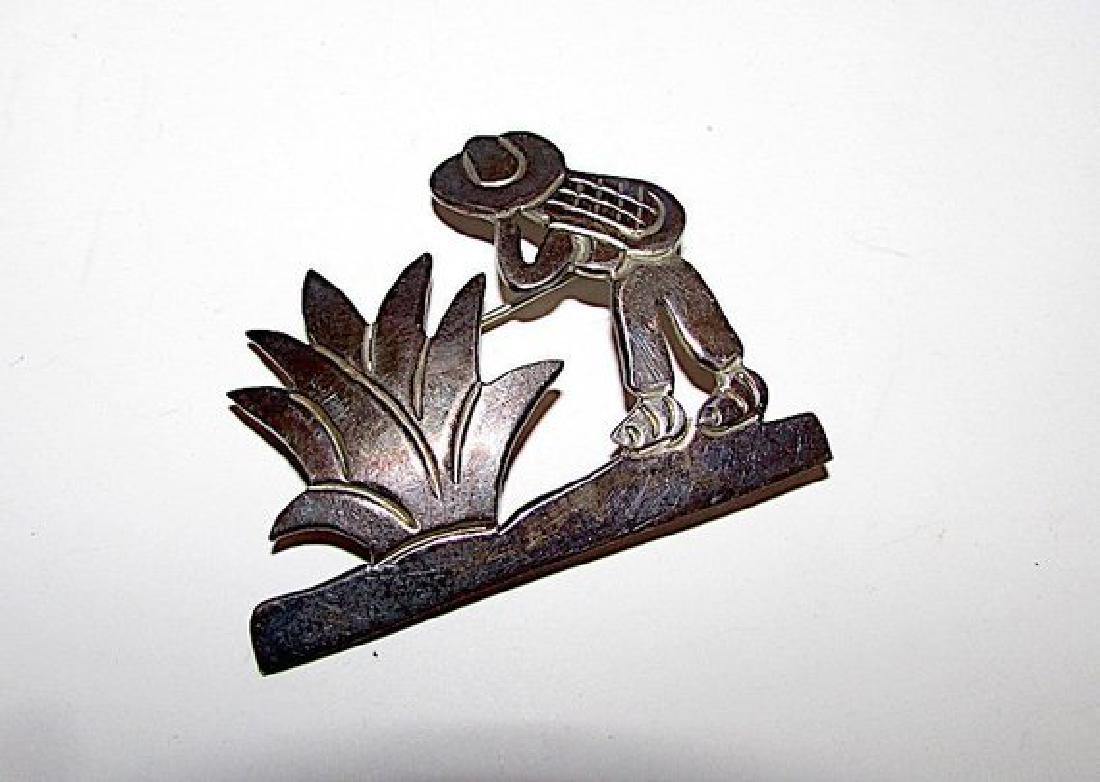 TAXCO Sterling Silver 925 Mexican Cowboy Vaquero Brooch (1 of 2)