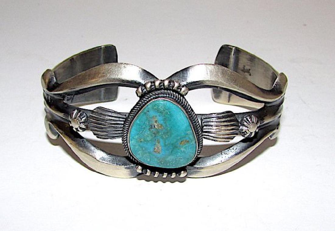 Navajo Pete Morgan Sand Cast Sterling Silver High Grade (1 of 3)