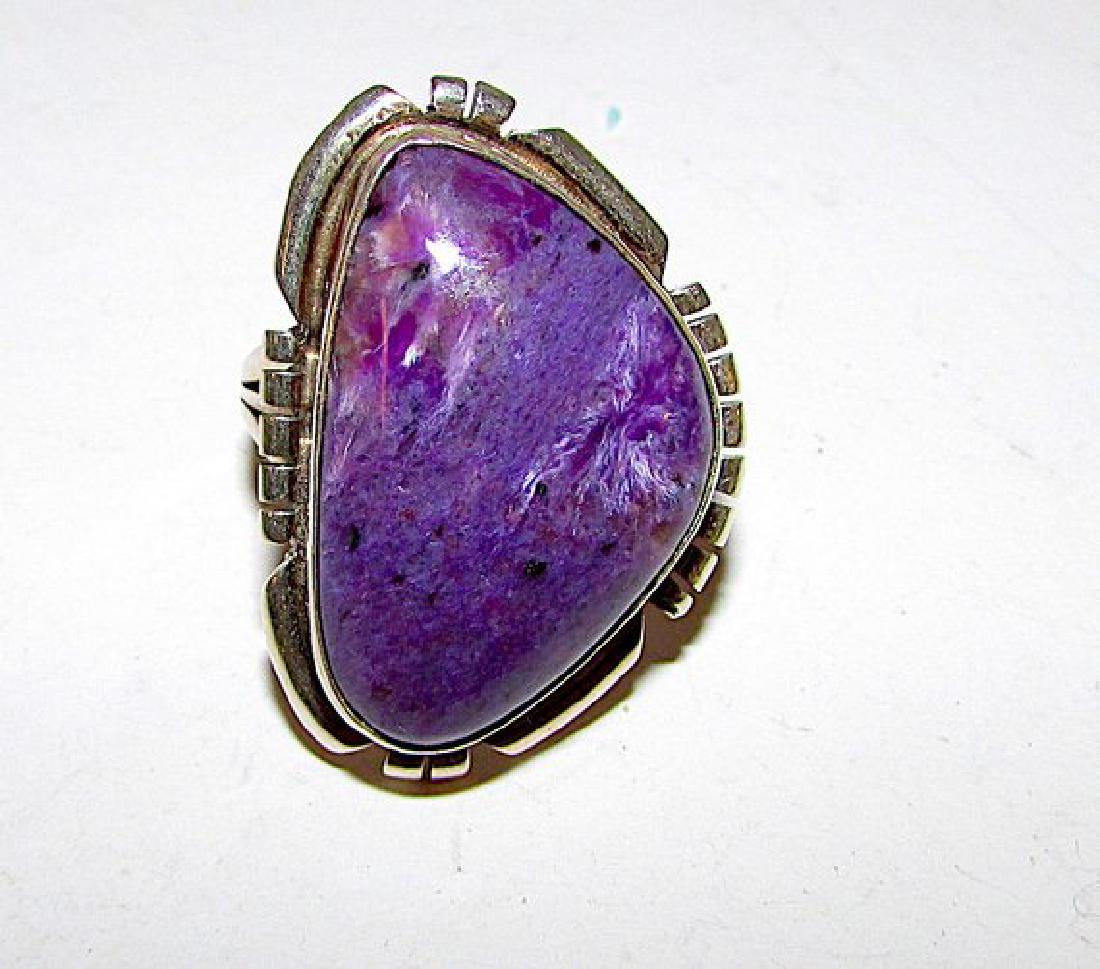 Vintage Navajo Sterling Silver Purple Charoite Ring (1 of 3)