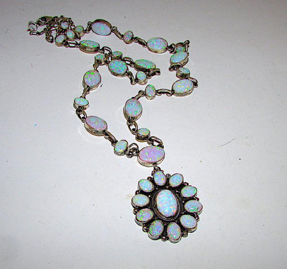 Navajo Eleanor Largo Sterling Silver Opal Statement (1 of 3)