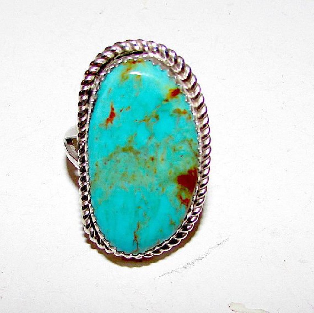 Navajo Sterling Silver Carico Lake Mine Turquoise (1 of 3)