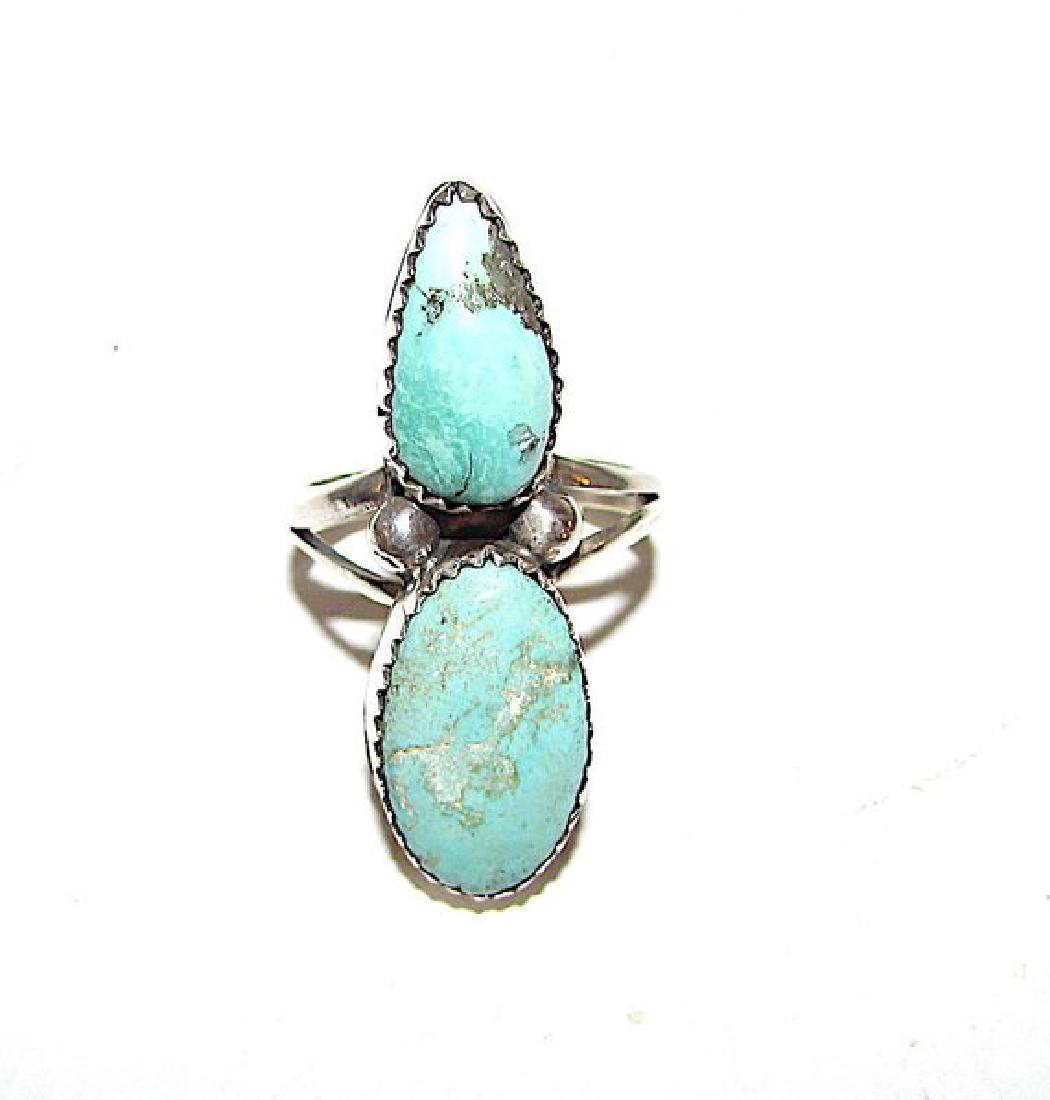 Navajo Dry Creek Mine Turquoise Ring Size 6 Native (1 of 3)