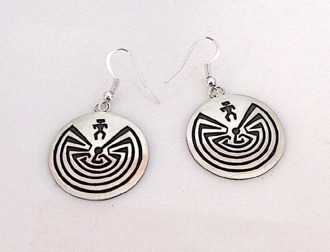 HOPI Sterling Silver Man in a Maze Pierced Statement (1 of 3)