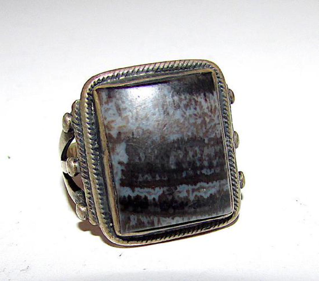 Navajo Old Pawn Sterling Silver Petrified Wood (1 of 3)