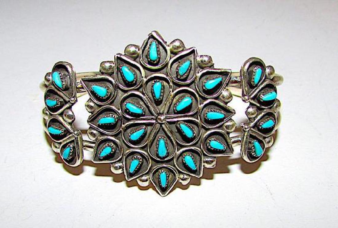 Vintage Native American Zuni Sterling Silver Turquoise (1 of 3)