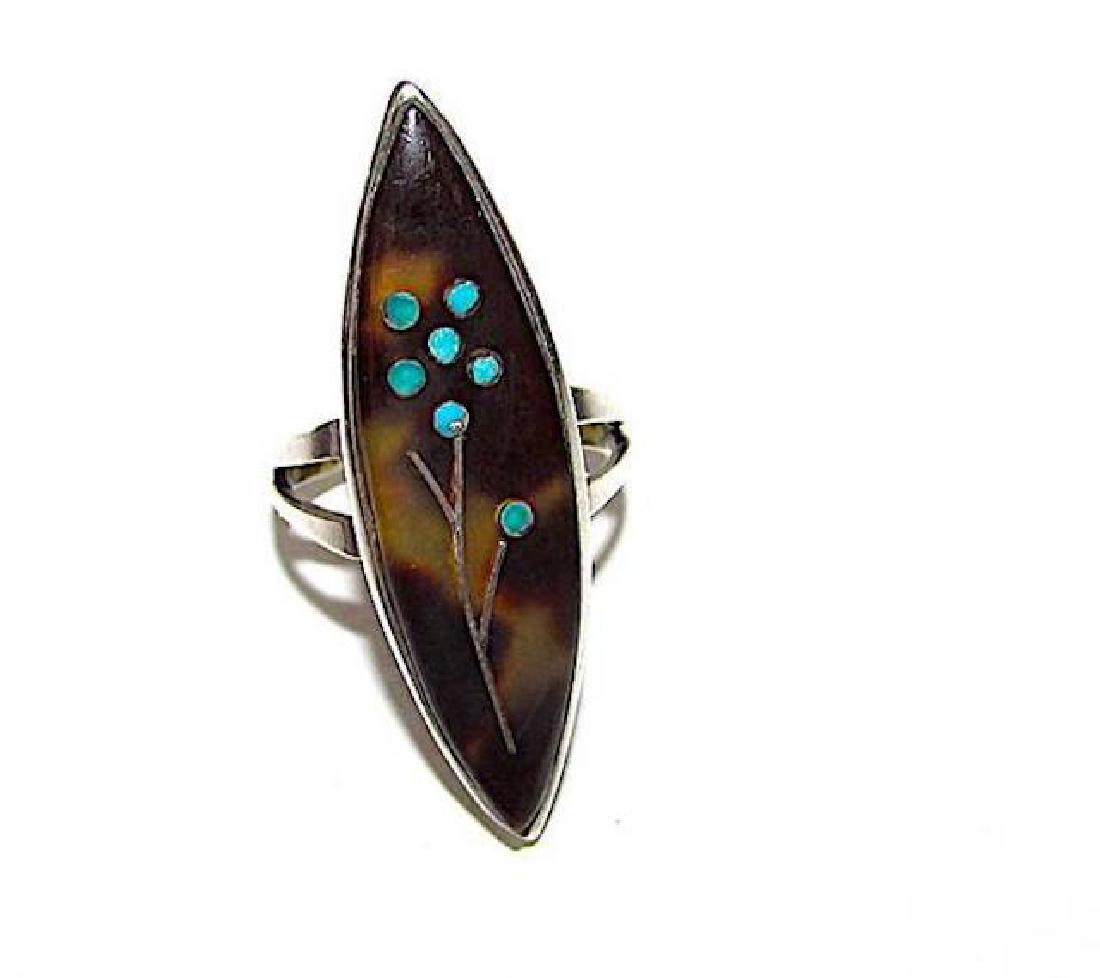Rare Old Pawn Zuni Sterling Silver Tortoise Shell (1 of 2)