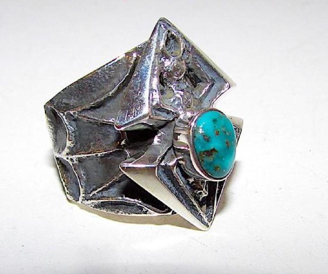 Navajo Kevin Yazzie Spider Ring Size 11 Tufa Cast (1 of 3)