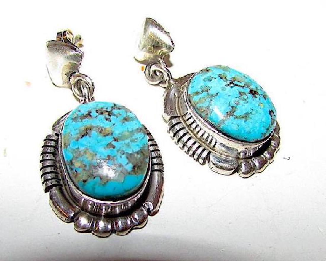 Navajo Sterling Silver Morenci Mountain Turquoise (1 of 3)