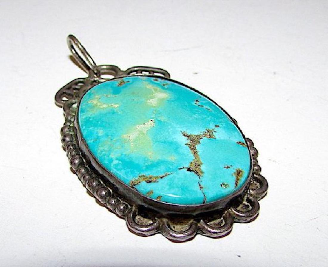 Vintage Navajo Blue Gem Mine Turquoise Sterling Silver (1 of 3)