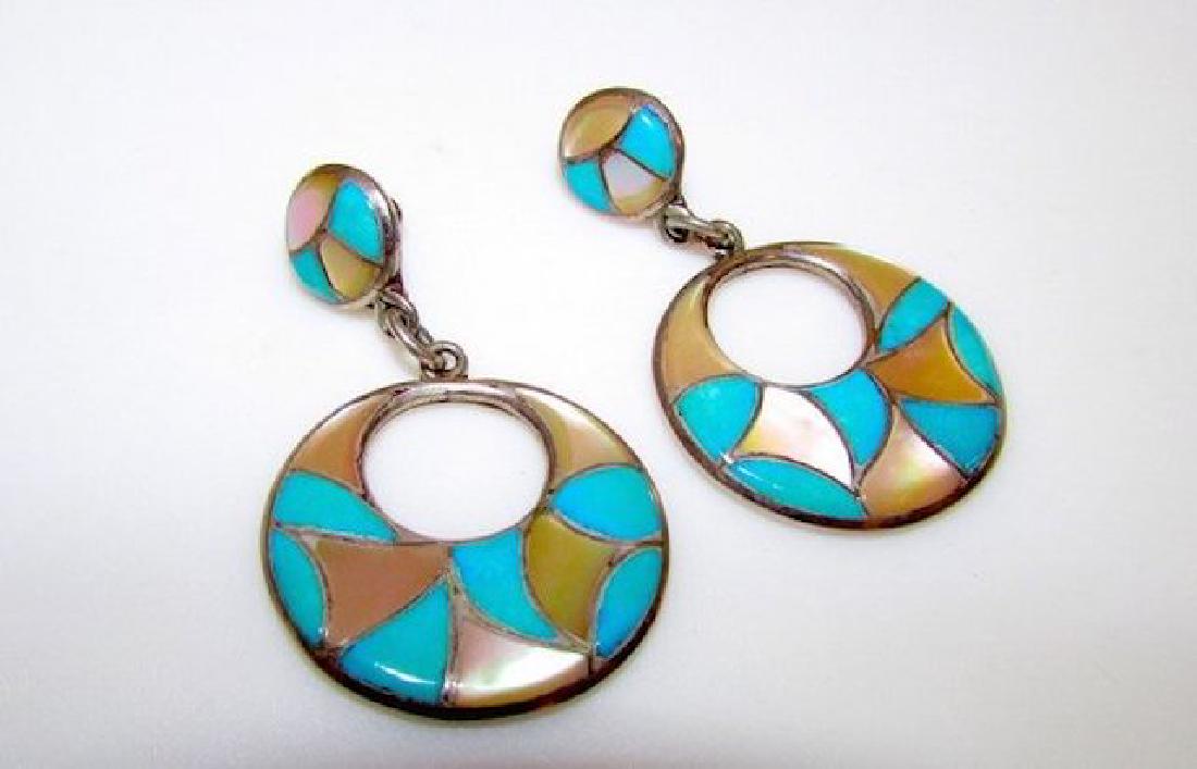 Native American Zuni Sterling Silver Turquoise MOP (1 of 3)