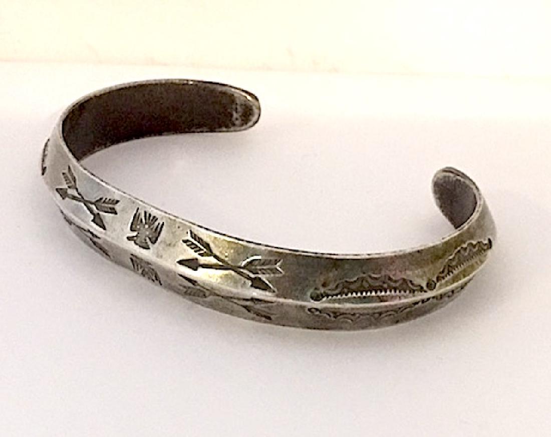 Vintage Navajo Coin Silver Bracelet (1 of 3)