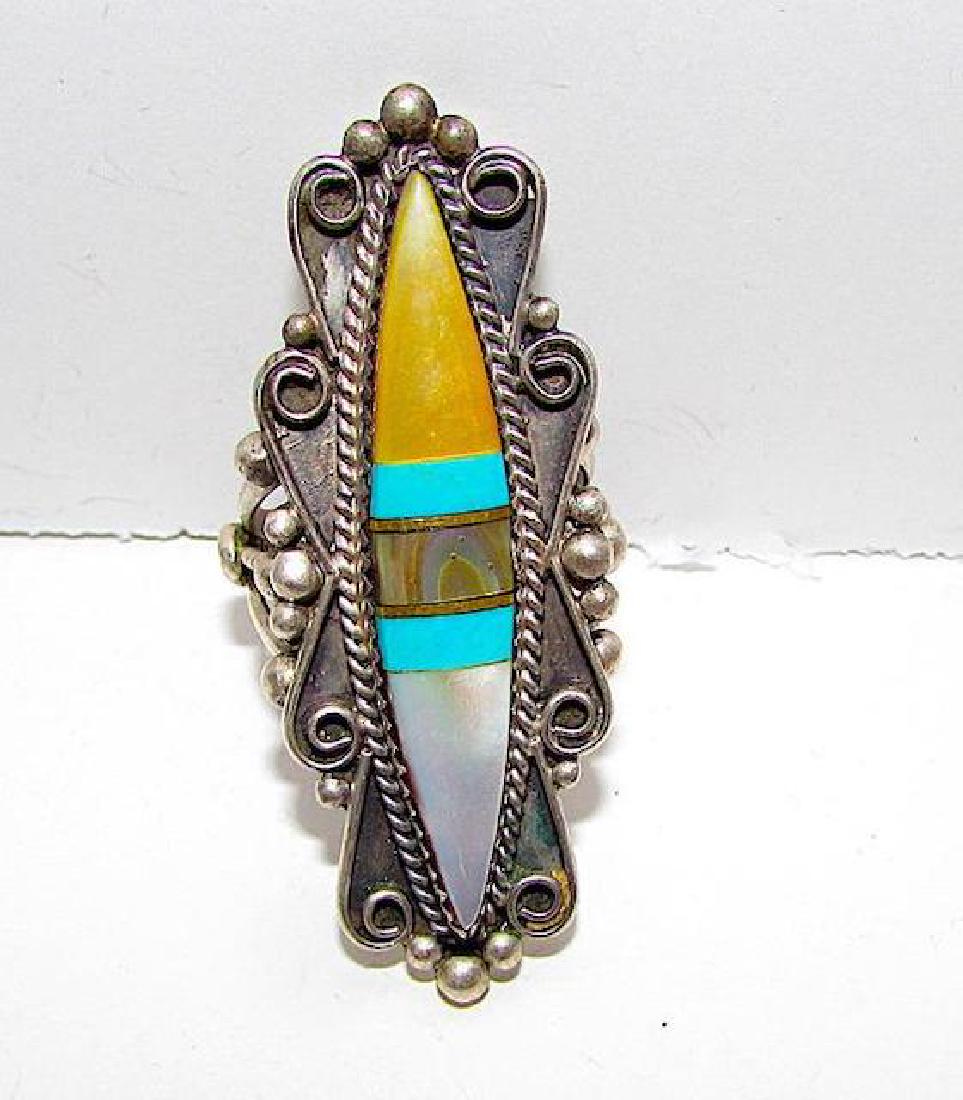 Vintage Navajo Sterling Silver Turquoise Mother of (1 of 4)