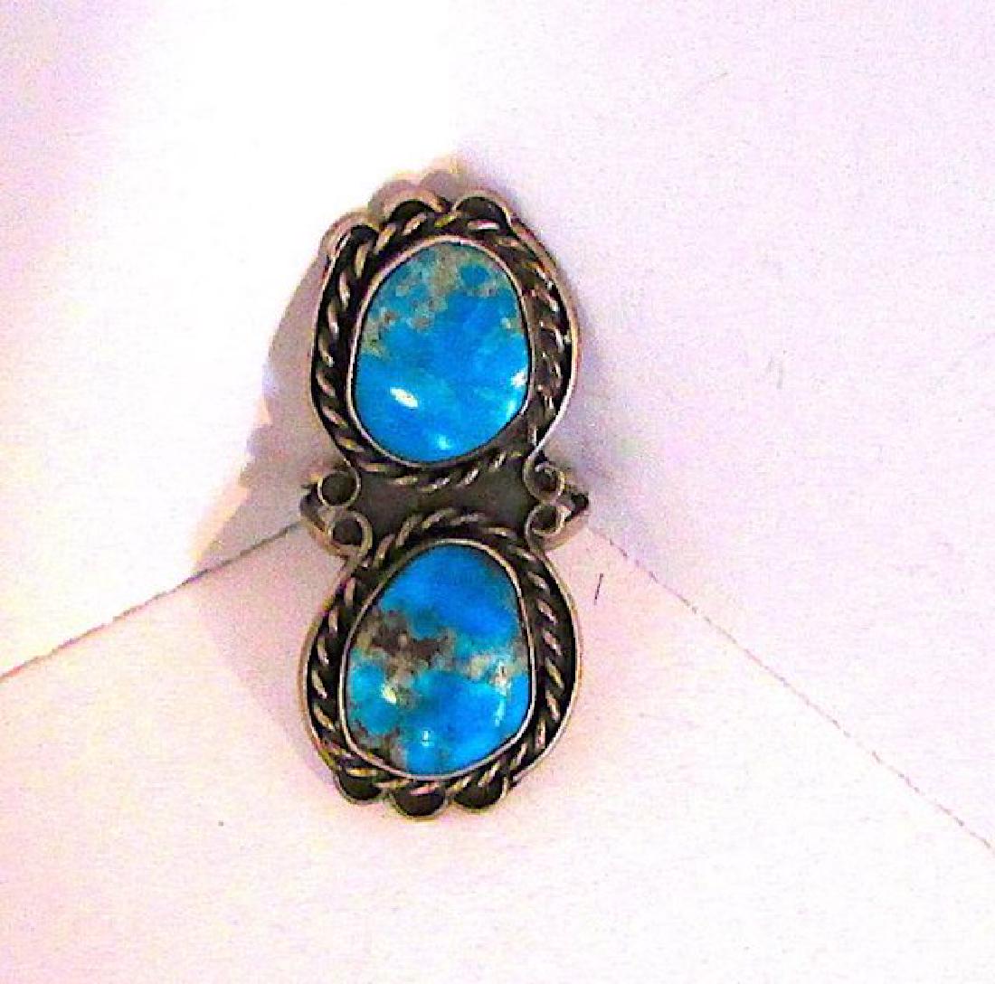 Vintage Navajo Sterling Silver Kingman Turquoise (1 of 3)