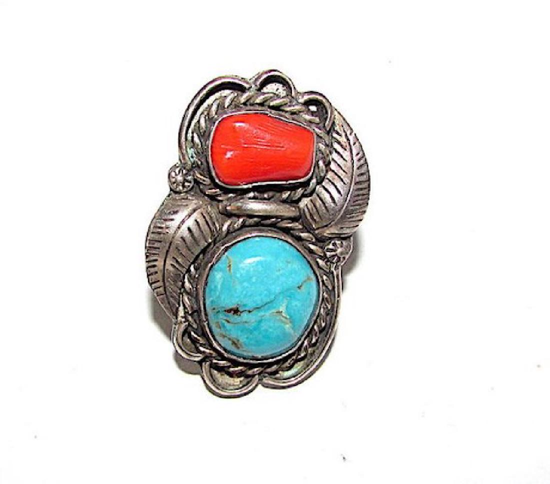 Navajo Old Pawn Sterling Silver Blue Gem Mine Turquoise (1 of 3)