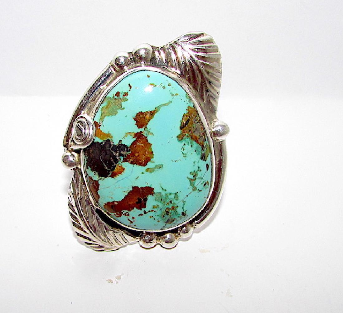 Navajo Adam Fierro Sterling Royston Adjustable Ring: Navajo Adam Fierro Sterling Royston Adjustable Ring. Exceptional piece. Great Condition