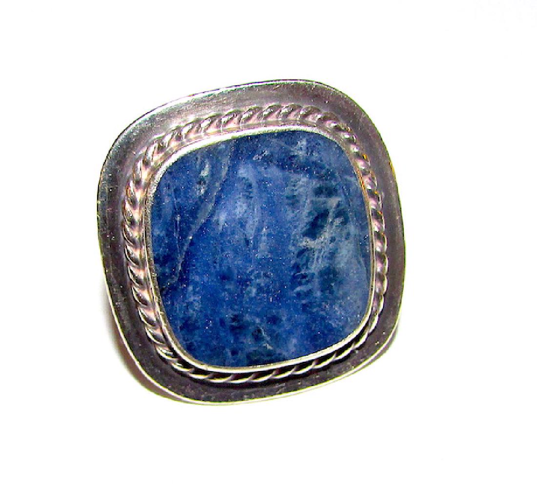 Southwestern Sterling Lapis Ring Sz. 6 (1 of 3)