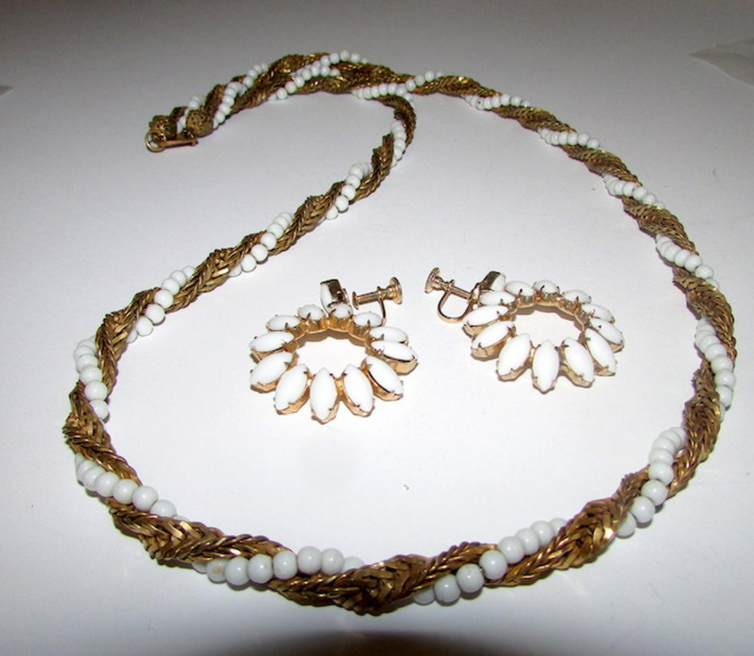 Vintage Miriam Haskell Designer Necklace Earrings (1 of 3)