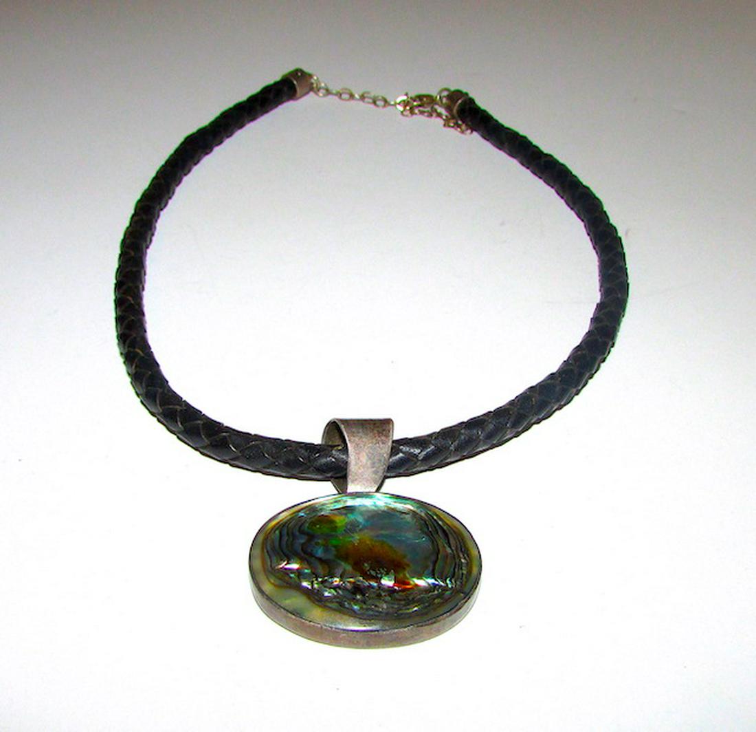 Vintage Mexican Taxco Sterling Silver Shell Pendant (1 of 3)