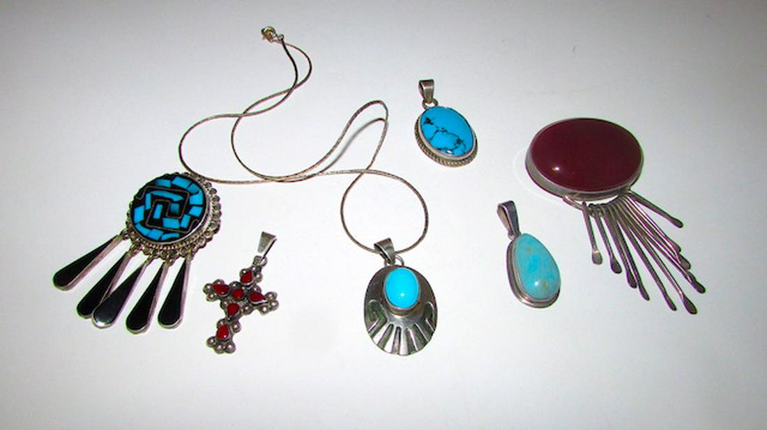 Southwestern Native American Taxco Pendant Necklaces (1 of 3)