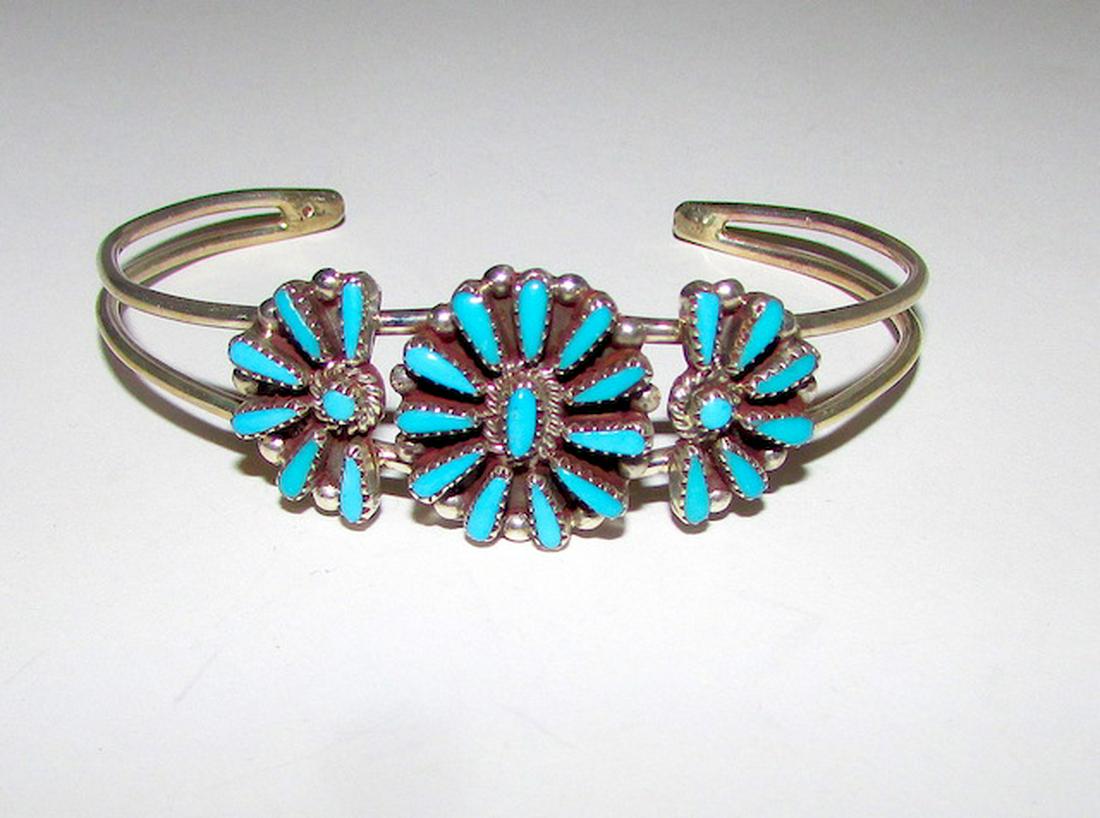 Vintage Zuni Sterling Turquoise Bracelet (1 of 3)