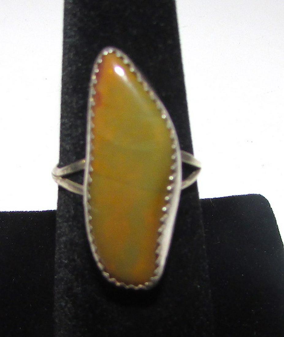 Vintage Deco Sterling Amber Ring Sz. 8 (1 of 3)