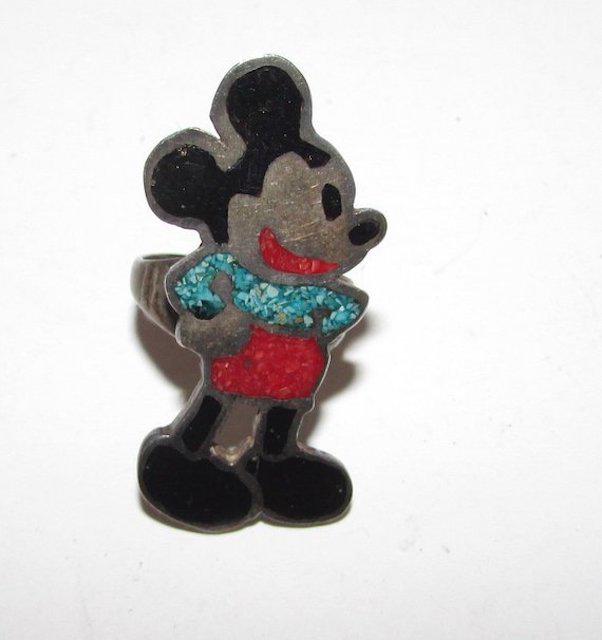 Rare Vintage Mickey Mouse Navajo Ring Native American (1 of 2)