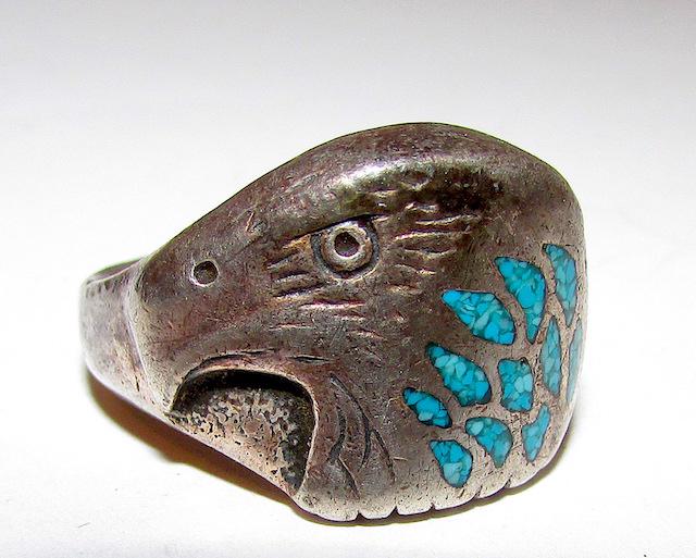 Vintage Navajo Sterling Eagle Ring (1 of 3)