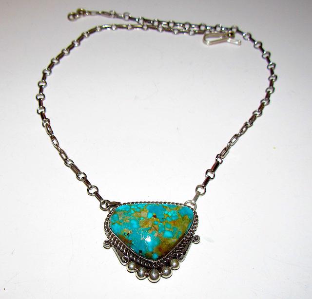 Navajo Sterling Turquoie Necklace Melvin Francis (1 of 3)