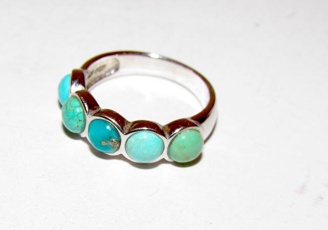 925 Turquoise Band Ring Sz.8: 925 Turquoise Band Ring, stamped 925, size 8