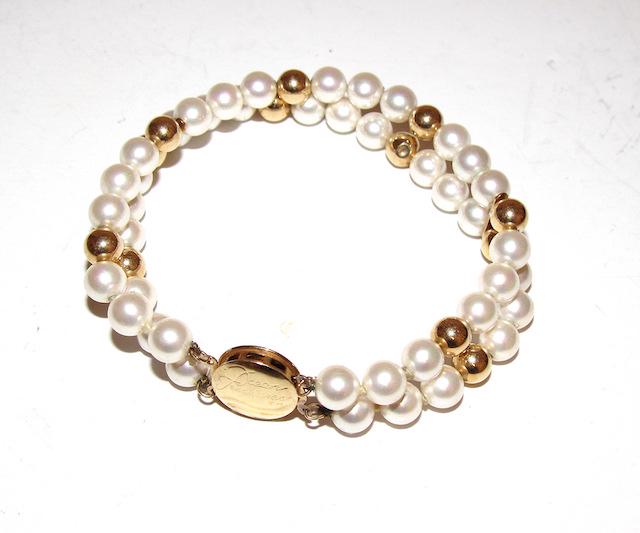 14K Cultured Pearl Double Strand Bracelet (1 of 3)