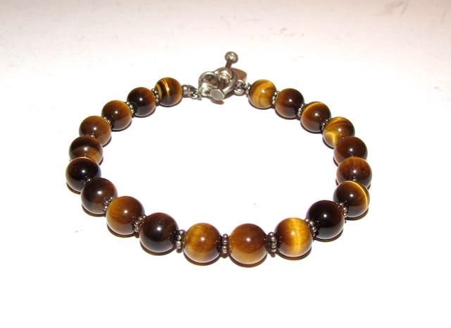 Artisan Tiger Eye Sterling Charm Bracelet (1 of 3)