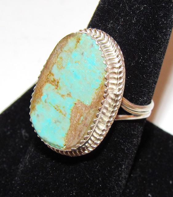 Navajo Sterling Dry Creek Turquoise Ring Sz. 8.5: Navajo Sterling Dry Creek Turquoise Ring Sz. 8.5. Singed, marked, tested.