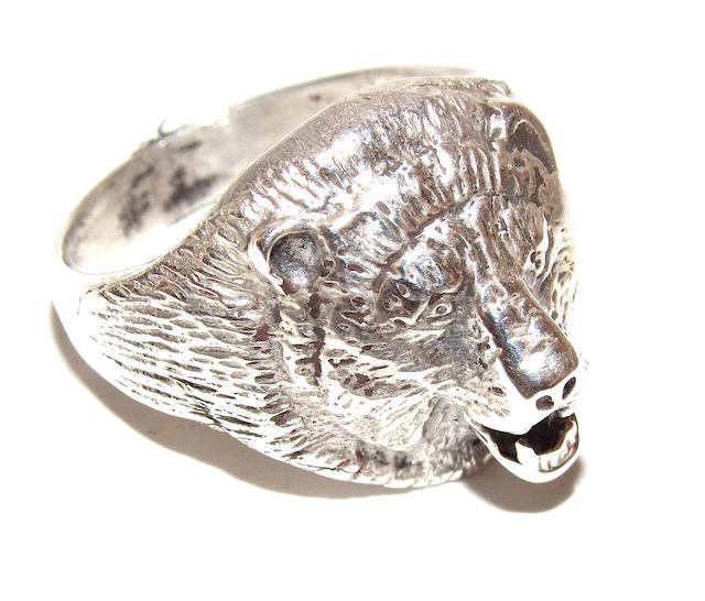 Navajo Sterling Silver Bear Ring (1 of 3)