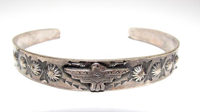 Native American Fred Harvey Era Thunderbird Bracelet (1 of 3)