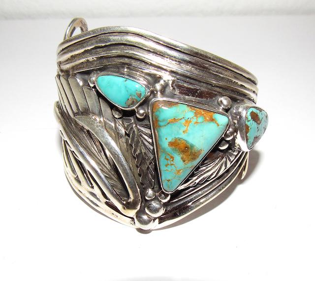 Navajo Adam Fierro Sterling Royston Statement Bracelet (1 of 3)