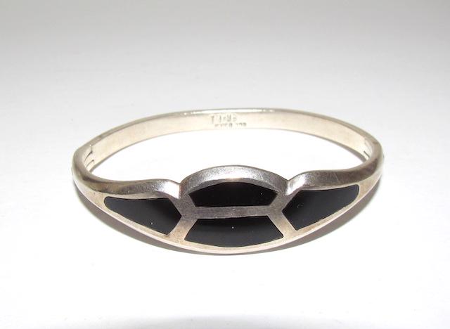 Mexico Taxco 925 Onyx Bangle (1 of 3)