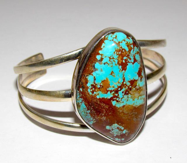 Navajo Adam Fierro Sterling Number Eight Turquoise (1 of 3)