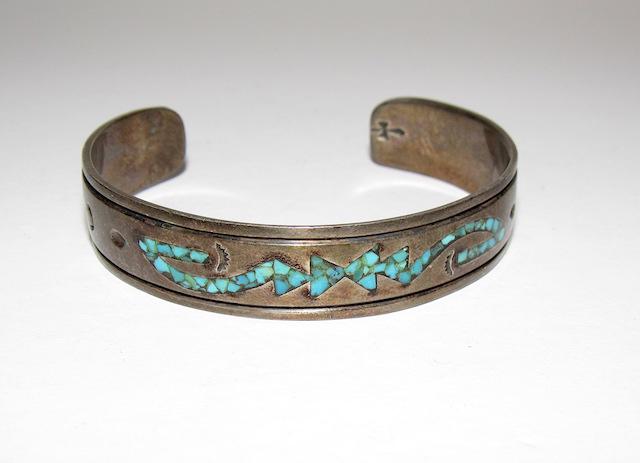 Old Pawn Navajo Tommy Singer Sterling Turquoise (1 of 3)