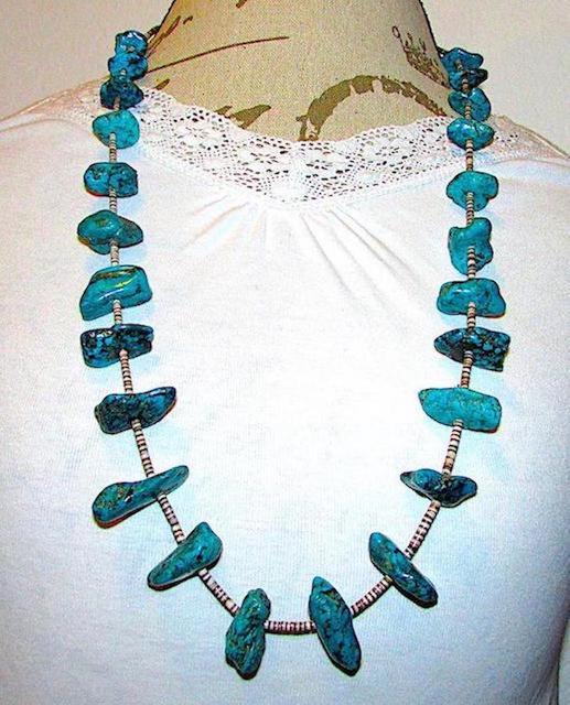 Old Pawn Native American Pueblo Tab Heishi Necklace (1 of 3)