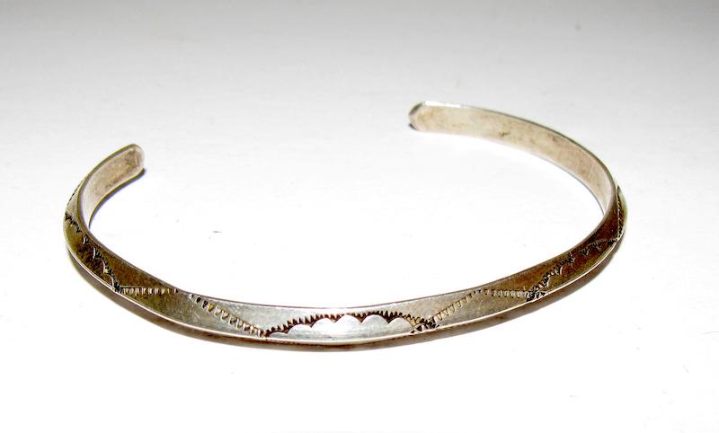 Old Pawn Navajo Coin Silver Cuff (1 of 3)