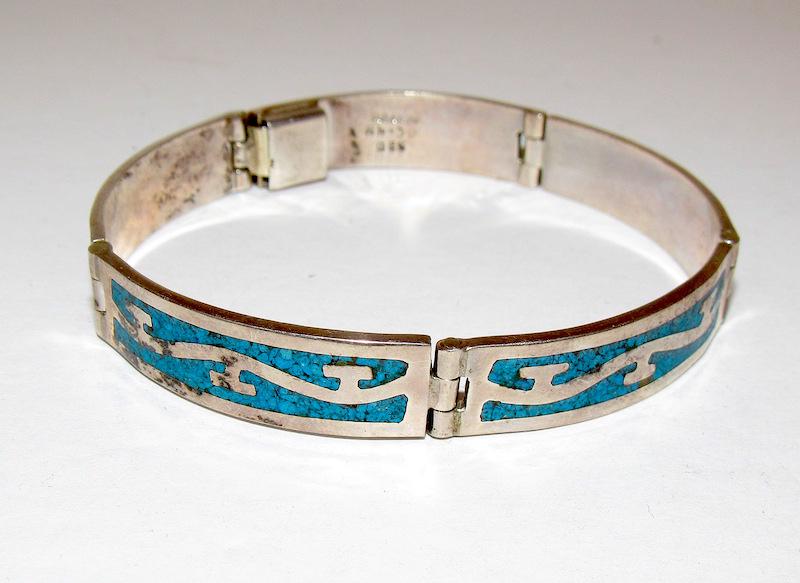 925 Taxco Mexico Turquoise Bracelet (1 of 3)