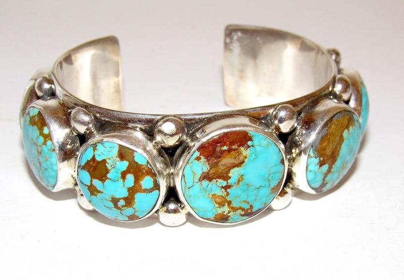 Navajo Adam Fierro #8 Turquoise Bracelet (1 of 3)