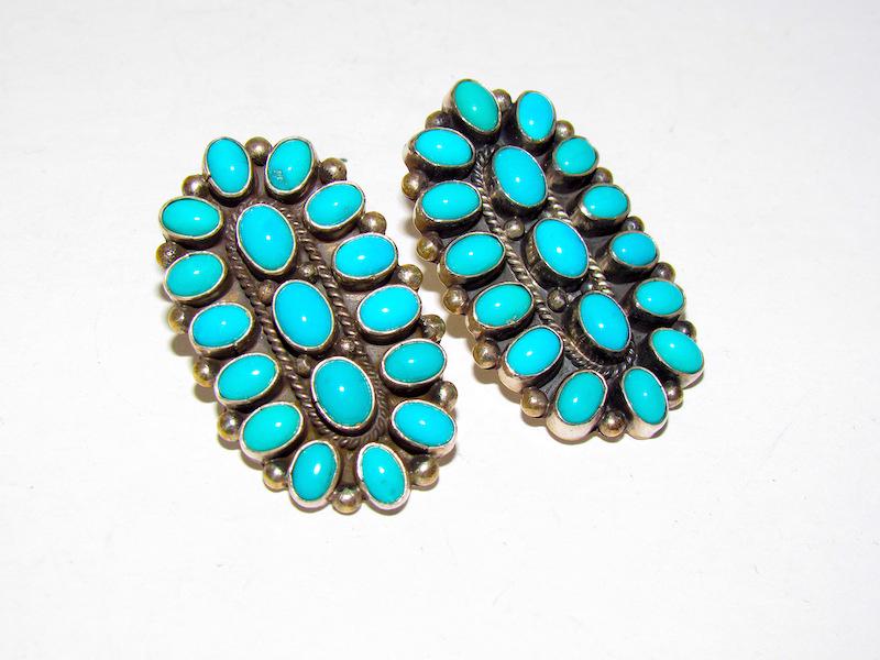 Old Pawn Navajo Sterling Turquoise Earrings (1 of 3)